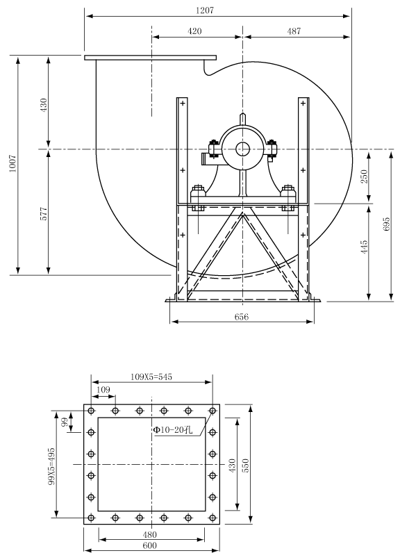 f4-72C式風機6C安裝尺寸圖