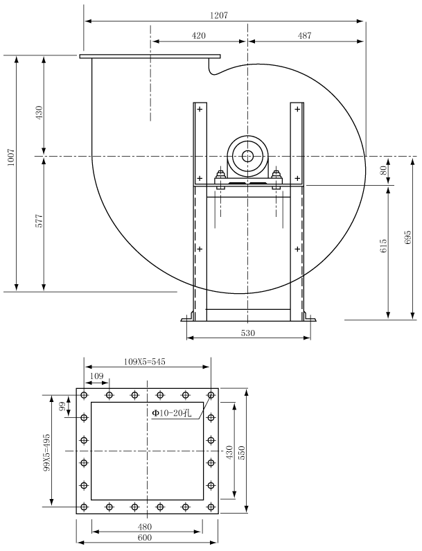 f4-72C式風機6CD安裝尺寸圖